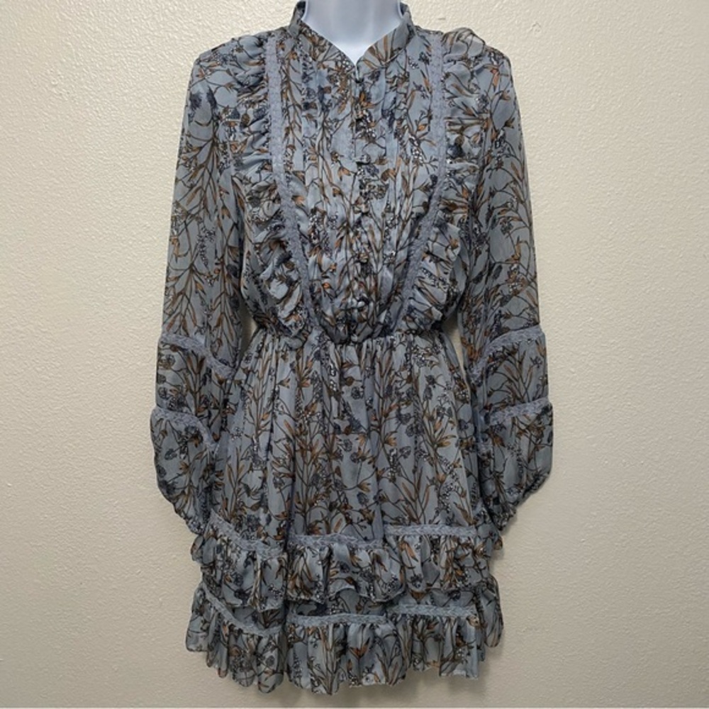 Whimsical Floral Prairie Dress Small Easter Regency Victorian‎ Spring Modest